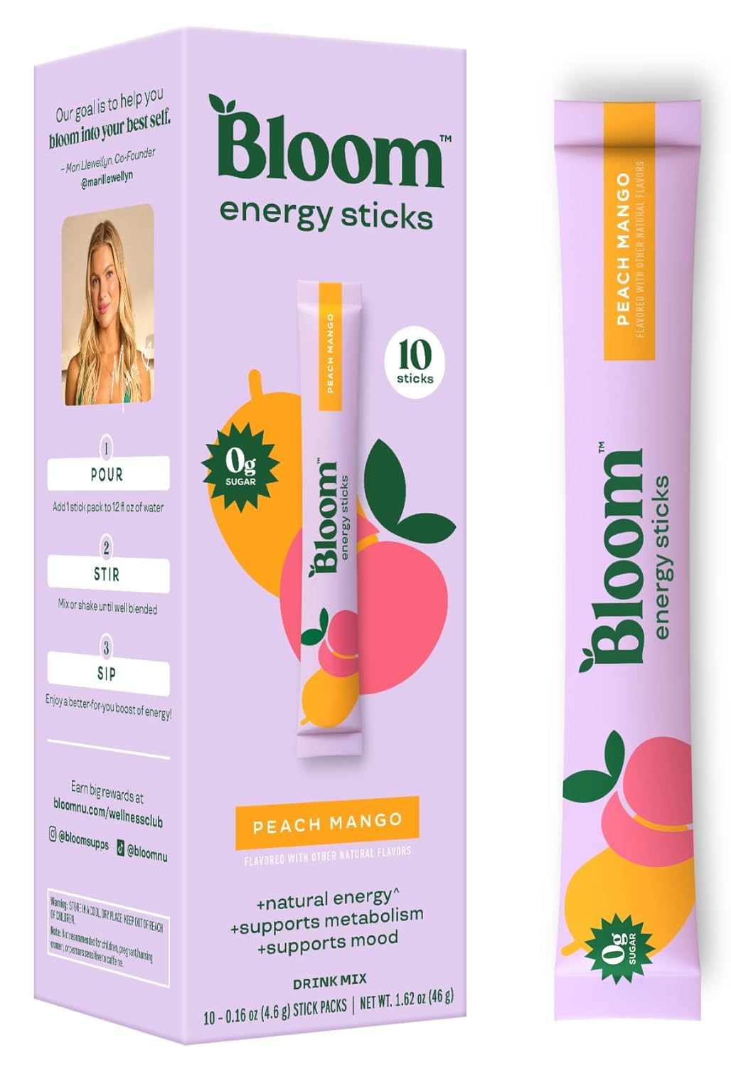 Bloom Nutrition Energy Drink Powder Packets