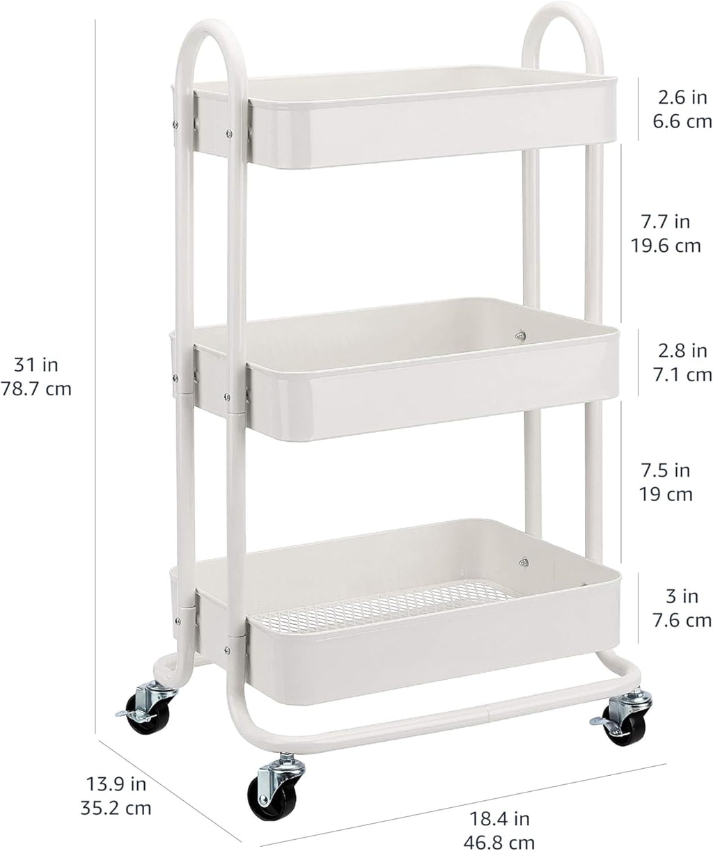 Amazon Basics 3-Tier Rolling Utility Cart