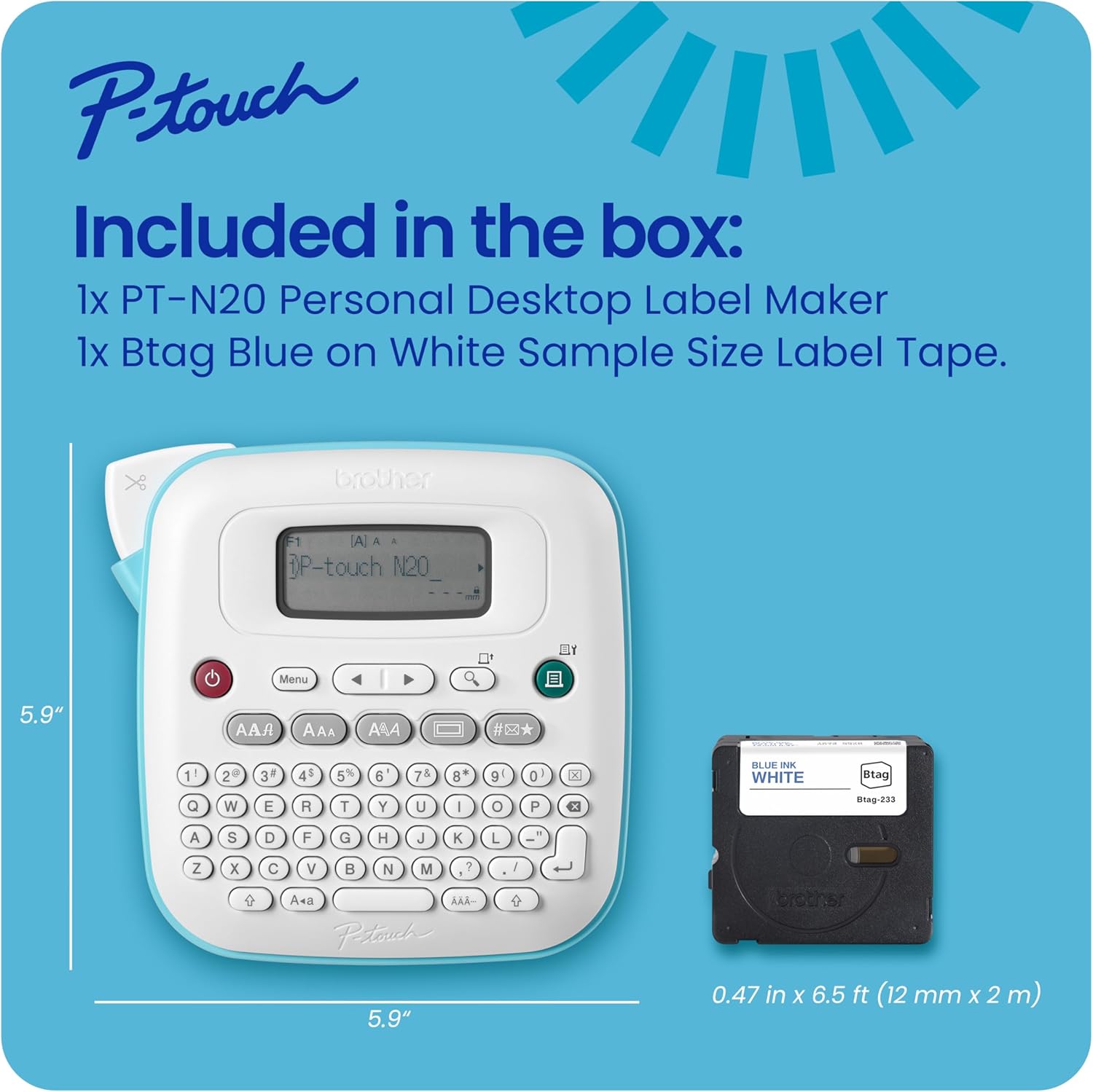 Brother P-Touch PT N20 Personal Desktop Label Maker