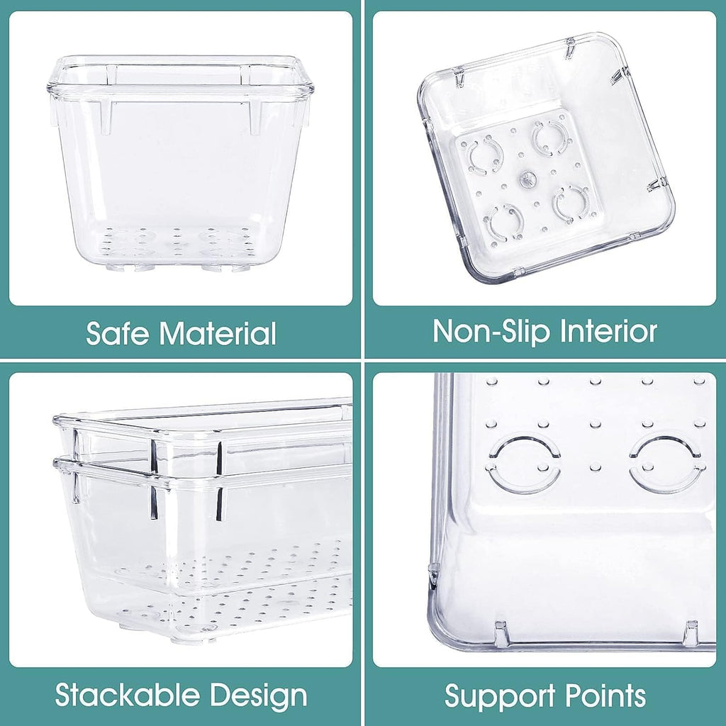 WOWBOX 25 PCS Clear Plastic Drawer Organizer Set