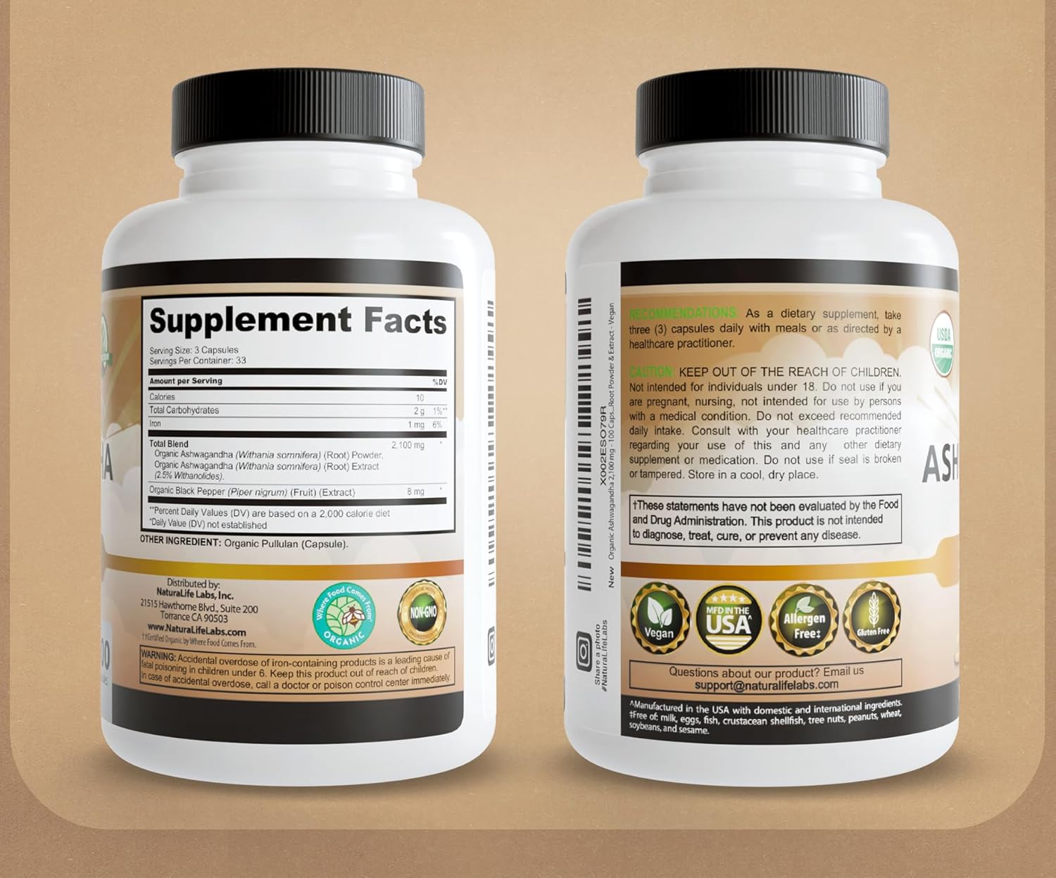 NaturaLife Labs Organic Ashwagandha