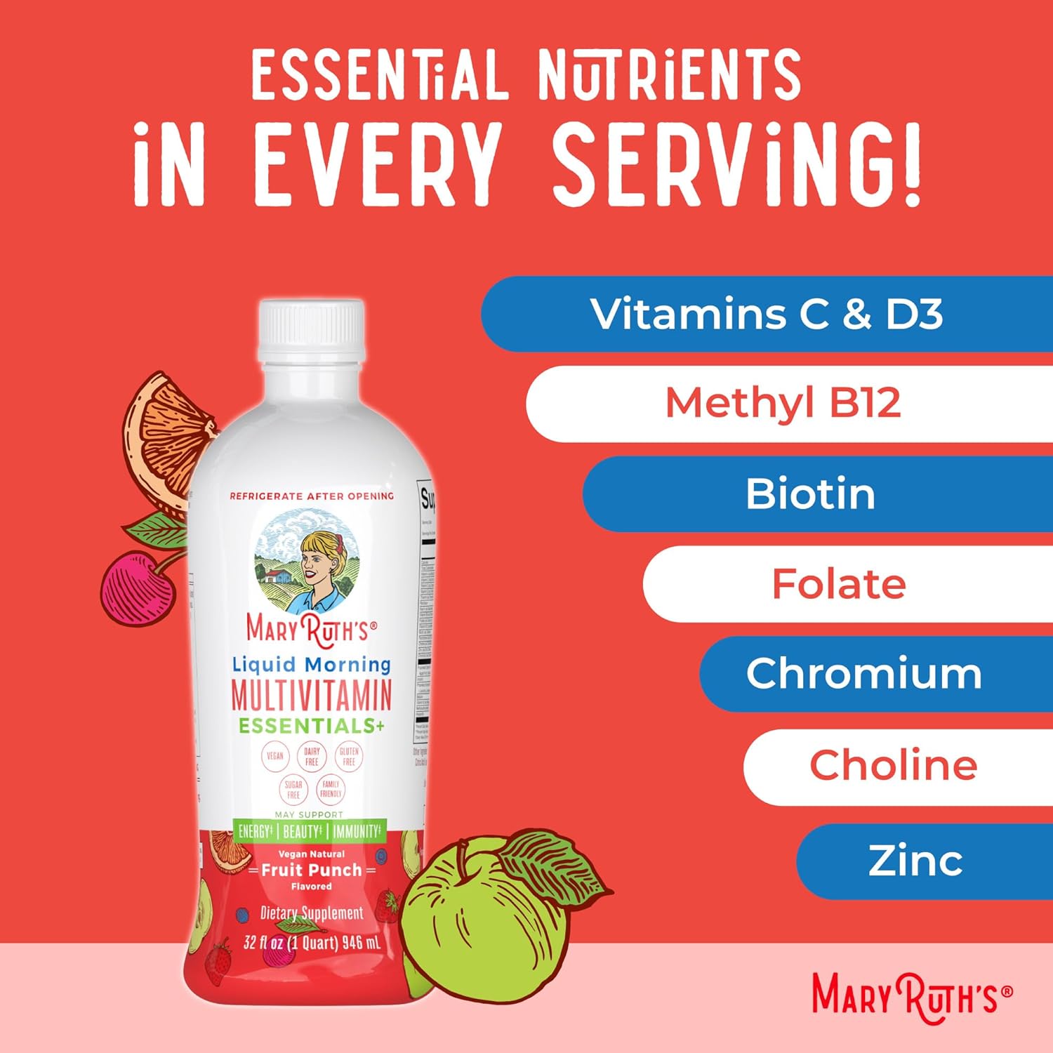 MaryRuth Organics Liquid Morning Multivitamin Essentials+
