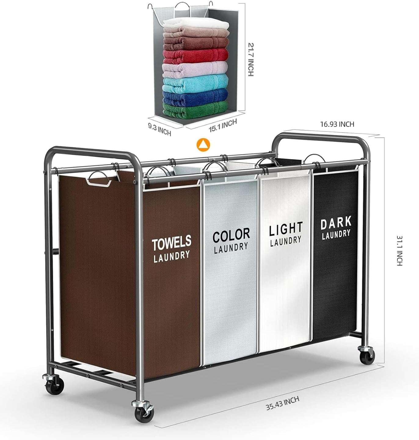 ROMOON Laundry Hamper Sorter Cart