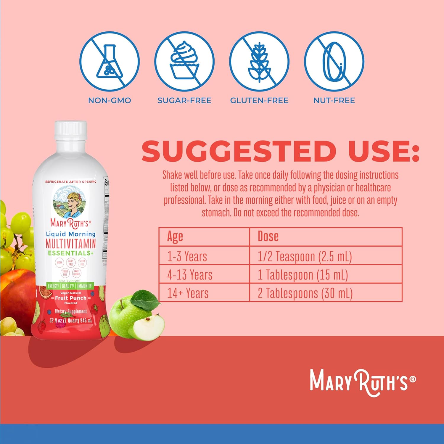 MaryRuth Organics Liquid Morning Multivitamin Essentials+
