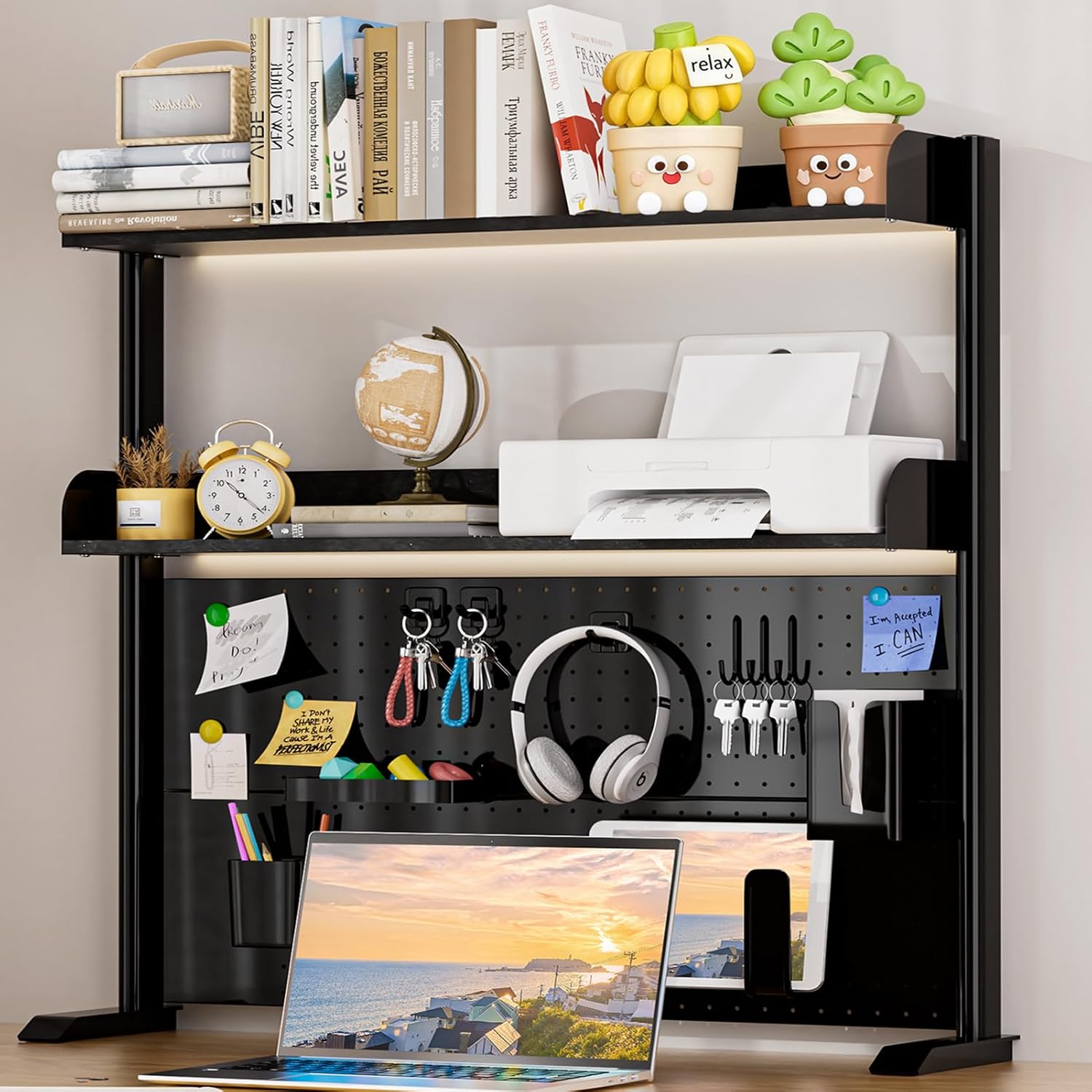 Adjustable Desktop Hutch Bookshelf