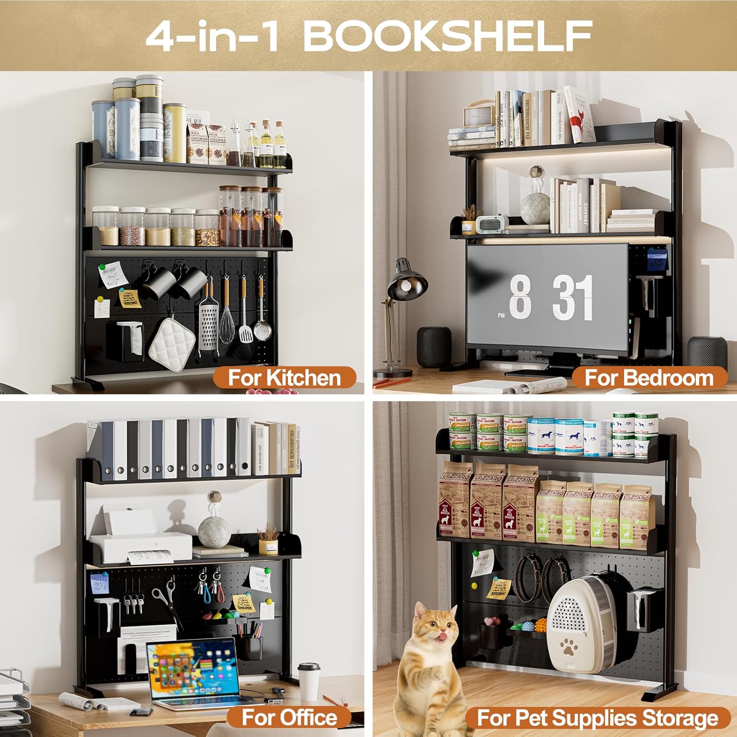 Adjustable Desktop Hutch Bookshelf