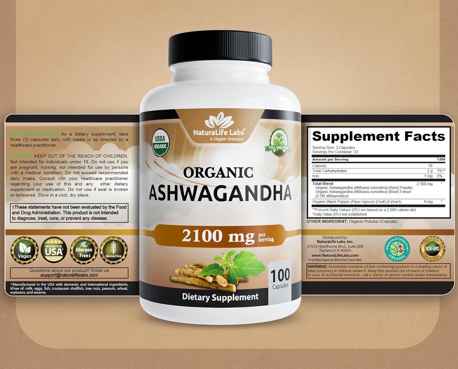 NaturaLife Labs Organic Ashwagandha
