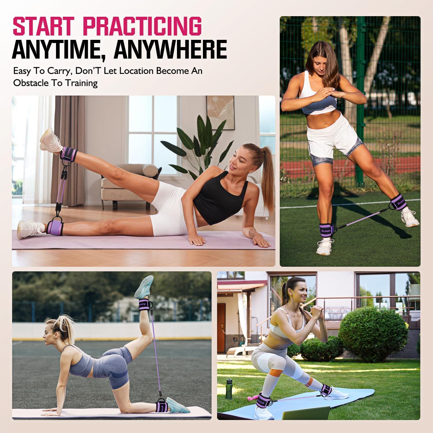 Ankle Resistance Bands with Cuffs