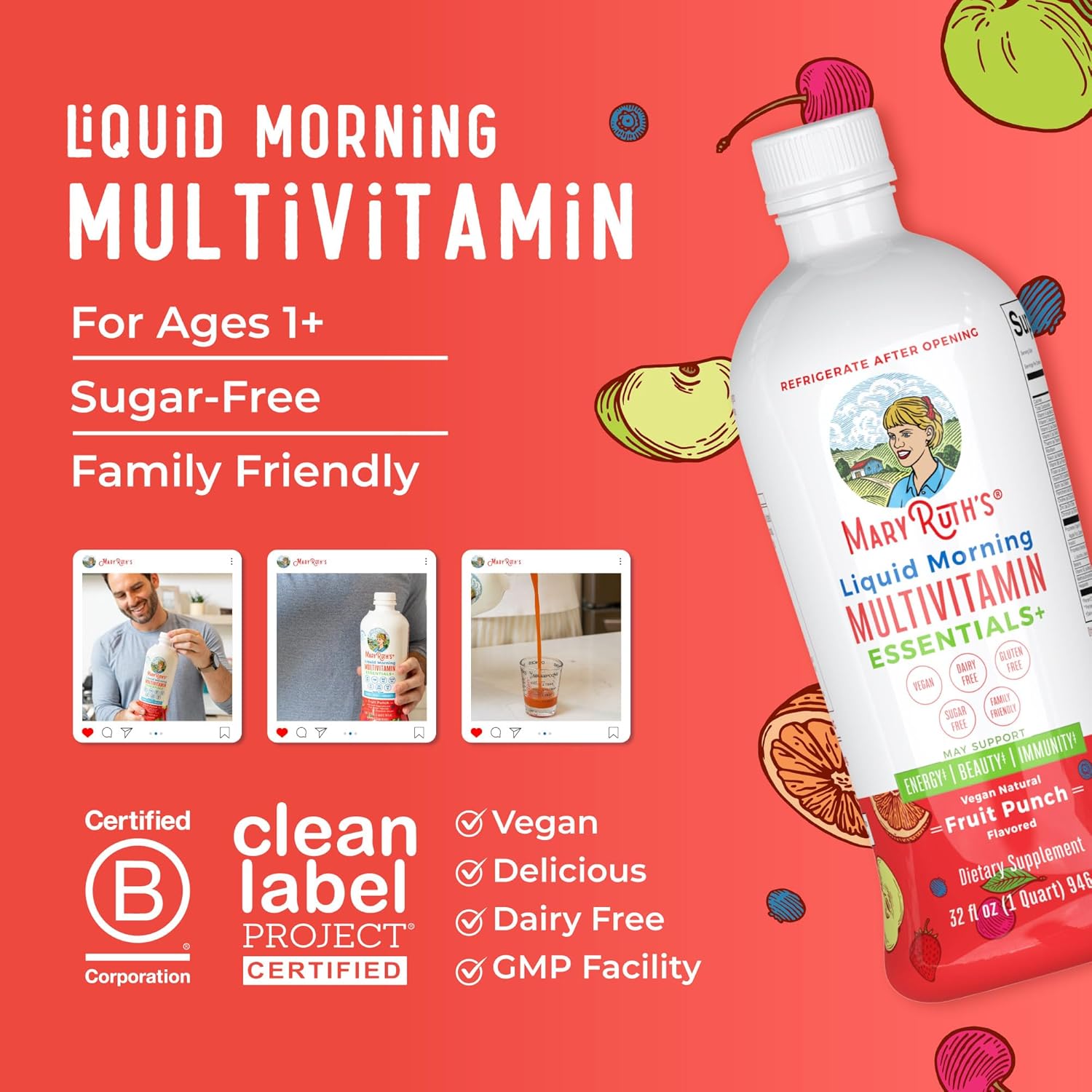 MaryRuth Organics Liquid Morning Multivitamin Essentials+