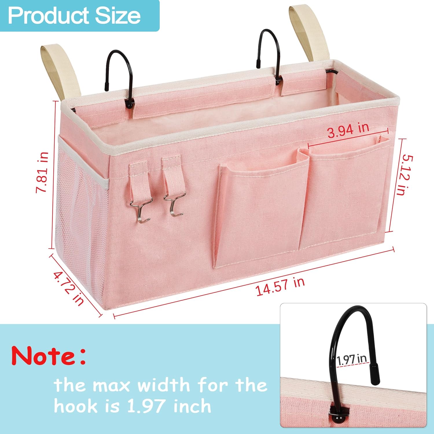 Loghot Bedside Caddy/Bedside Storage Bag Hanging Organizer